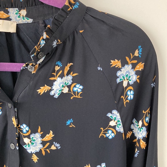 Loft Floral Print Shift Ruffle Dress - Picture 4 of 5